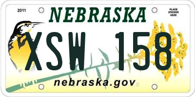 NE license plate XSW158