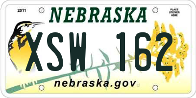 NE license plate XSW162