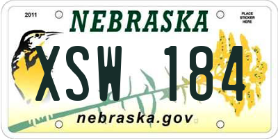 NE license plate XSW184