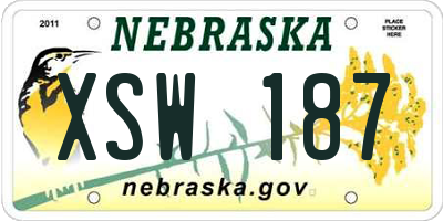 NE license plate XSW187
