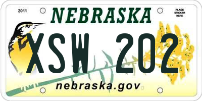 NE license plate XSW202