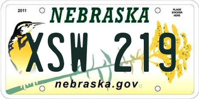 NE license plate XSW219