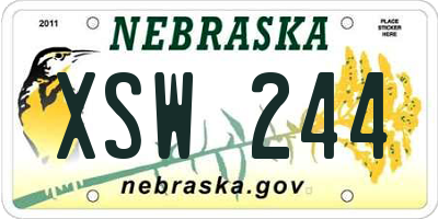 NE license plate XSW244
