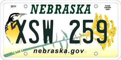 NE license plate XSW259