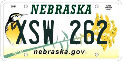 NE license plate XSW262