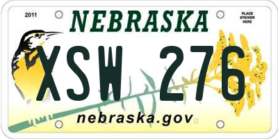 NE license plate XSW276