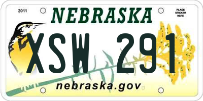 NE license plate XSW291