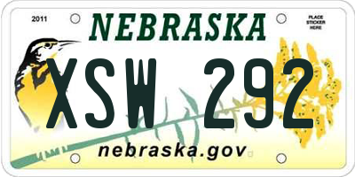 NE license plate XSW292