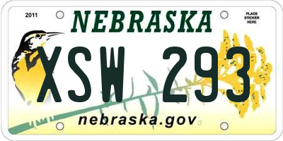 NE license plate XSW293