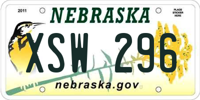 NE license plate XSW296