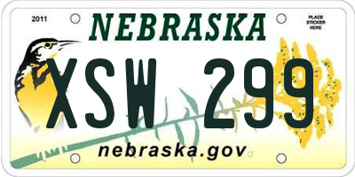 NE license plate XSW299