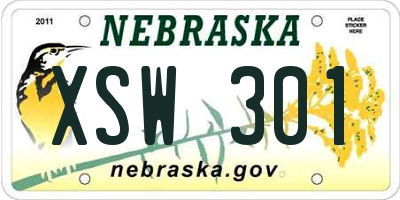 NE license plate XSW301