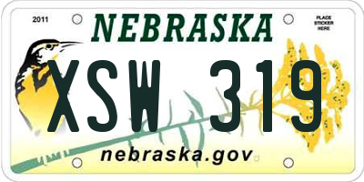 NE license plate XSW319