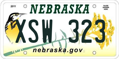 NE license plate XSW323