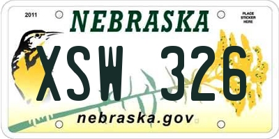 NE license plate XSW326