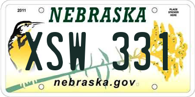 NE license plate XSW331