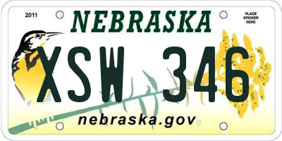 NE license plate XSW346