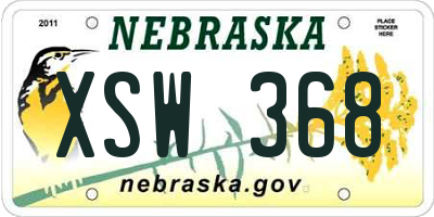 NE license plate XSW368