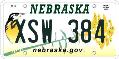 NE license plate XSW384