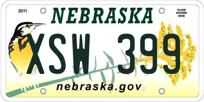 NE license plate XSW399