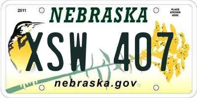 NE license plate XSW407