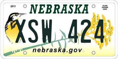 NE license plate XSW424