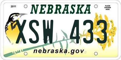 NE license plate XSW433