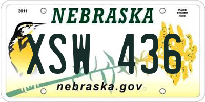 NE license plate XSW436