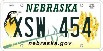 NE license plate XSW454