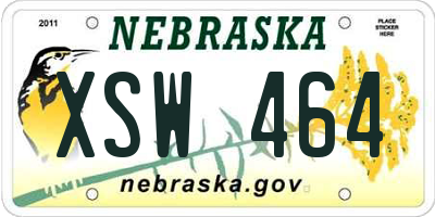 NE license plate XSW464