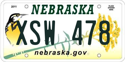 NE license plate XSW478