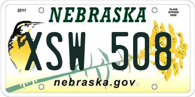 NE license plate XSW508