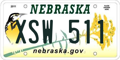 NE license plate XSW511