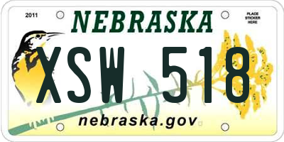NE license plate XSW518