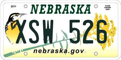 NE license plate XSW526