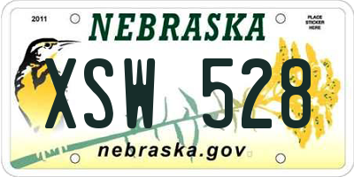 NE license plate XSW528
