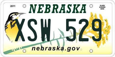 NE license plate XSW529