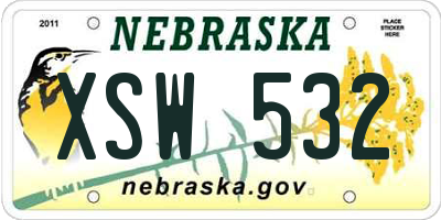 NE license plate XSW532