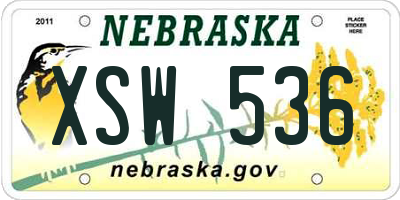NE license plate XSW536