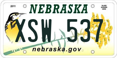 NE license plate XSW537