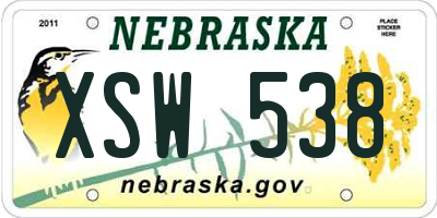 NE license plate XSW538