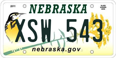 NE license plate XSW543