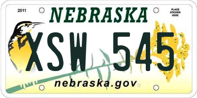 NE license plate XSW545