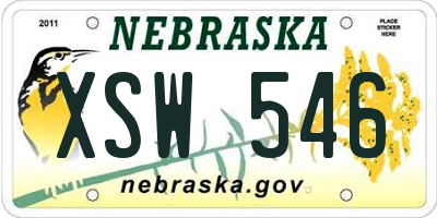 NE license plate XSW546