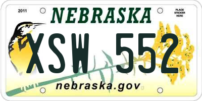 NE license plate XSW552