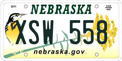 NE license plate XSW558