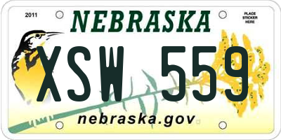 NE license plate XSW559