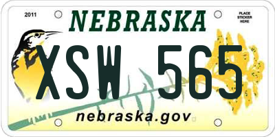 NE license plate XSW565