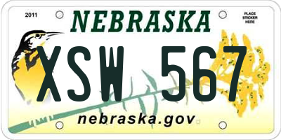 NE license plate XSW567