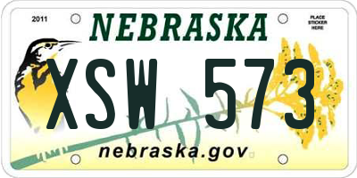 NE license plate XSW573